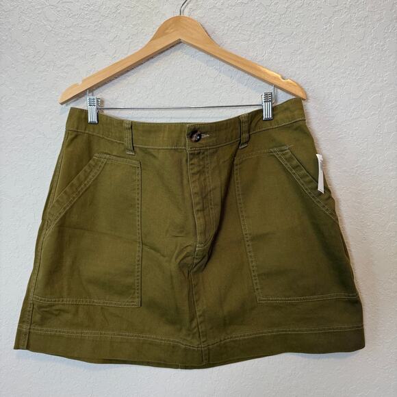 Old Navy Women's Olive Green Cotton Cargo Mini Skirt Size 18 NEW - Picture 2 of 7